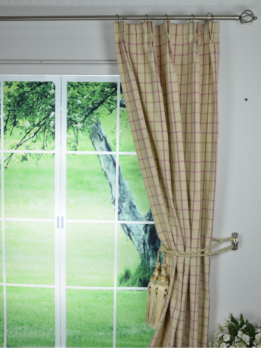 Small Plaid Blackout Double Pinch Pleat Extra Long