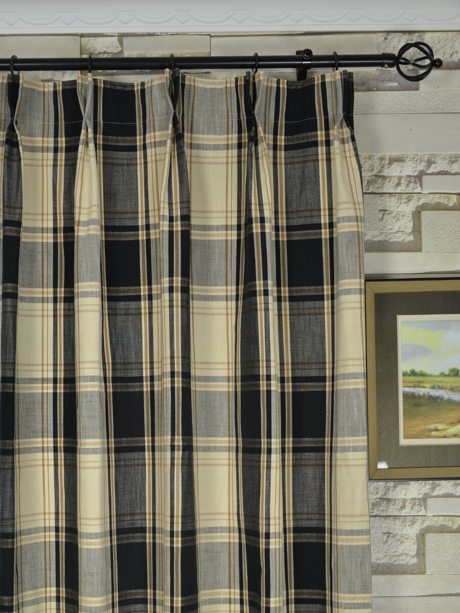 Big Plaid Blackout Double Pinch Pleat Extra Long Curtains