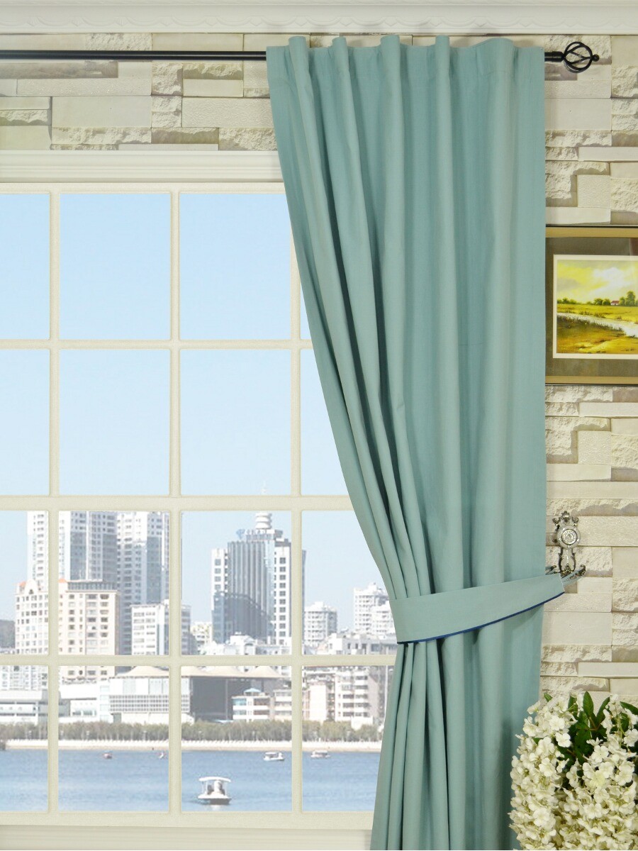 Moonbay Plain Back Tab Cotton Extra Long Curtains 108 Inch