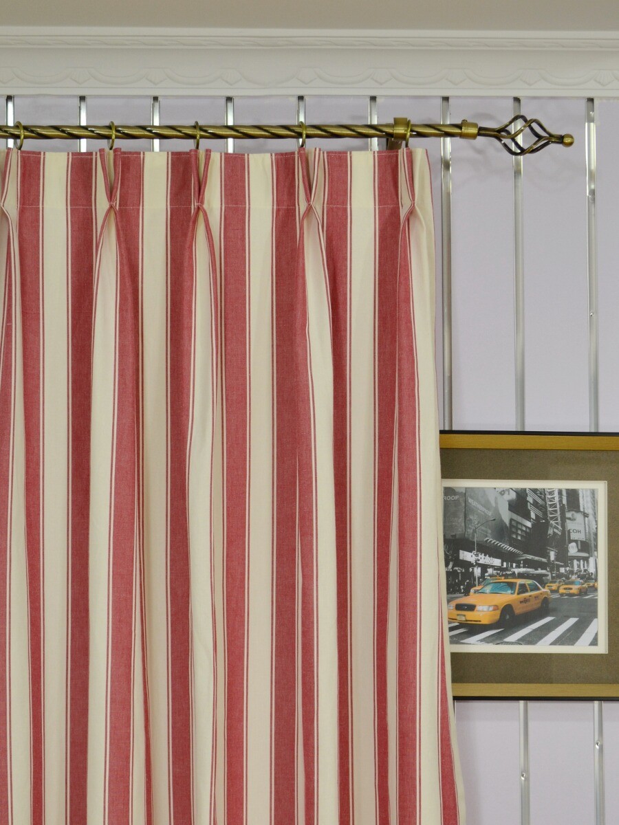 Moonbay Narrow Stripe Double Pinch Pleat Cotton Extra Long