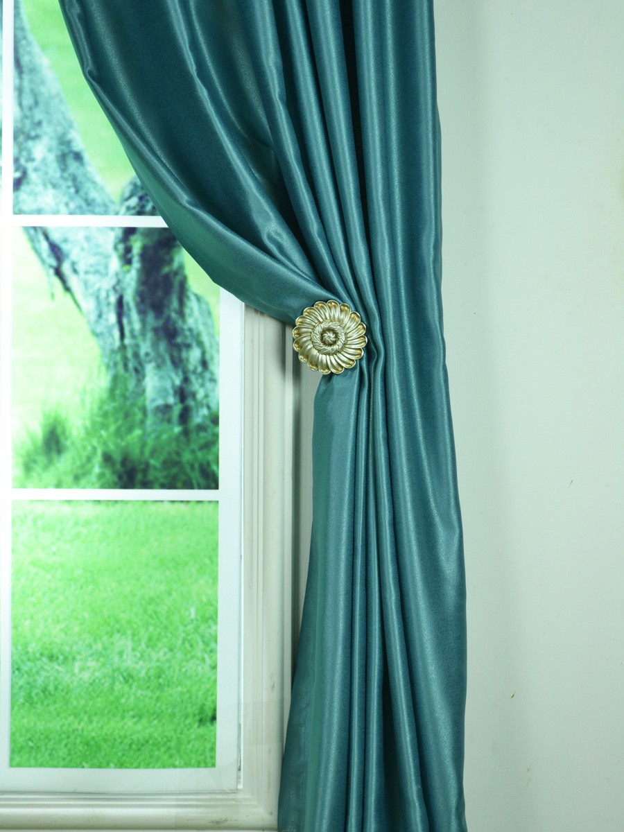 Extra Wide Swan Gray And Blue Solid Pencil Pleat Curtains