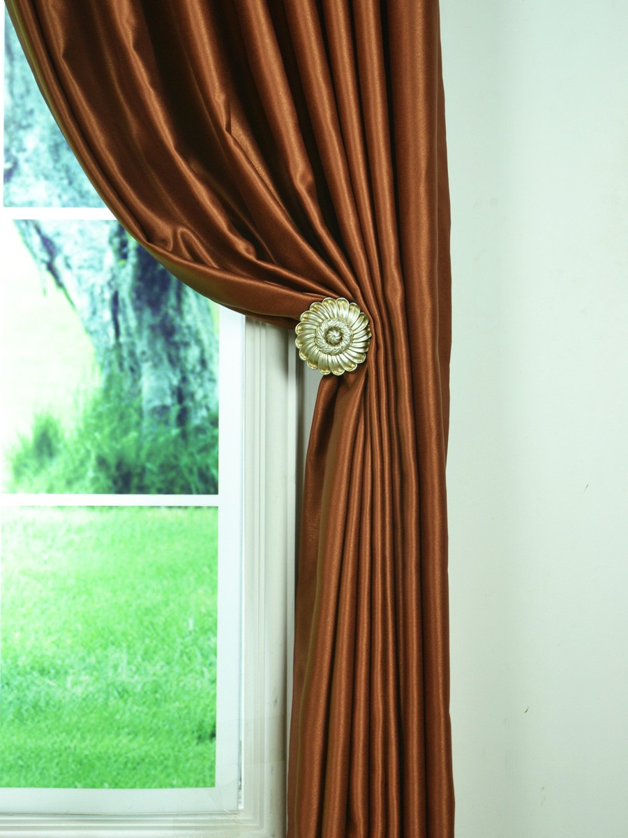 Extra Wide Swan Brown Solid Pencil Pleat Curtains 100
