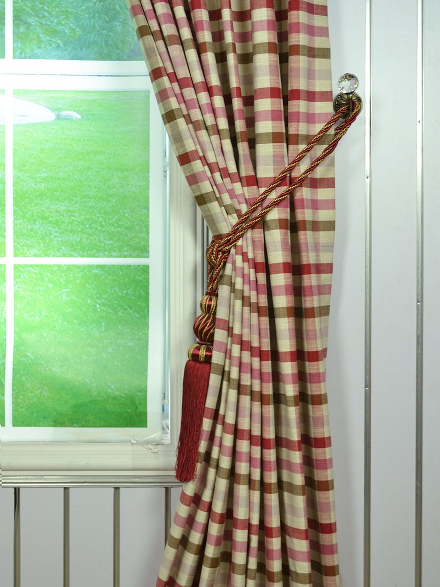 Extra Wide Hudson Middle Check Tab Top Curtains 100 120