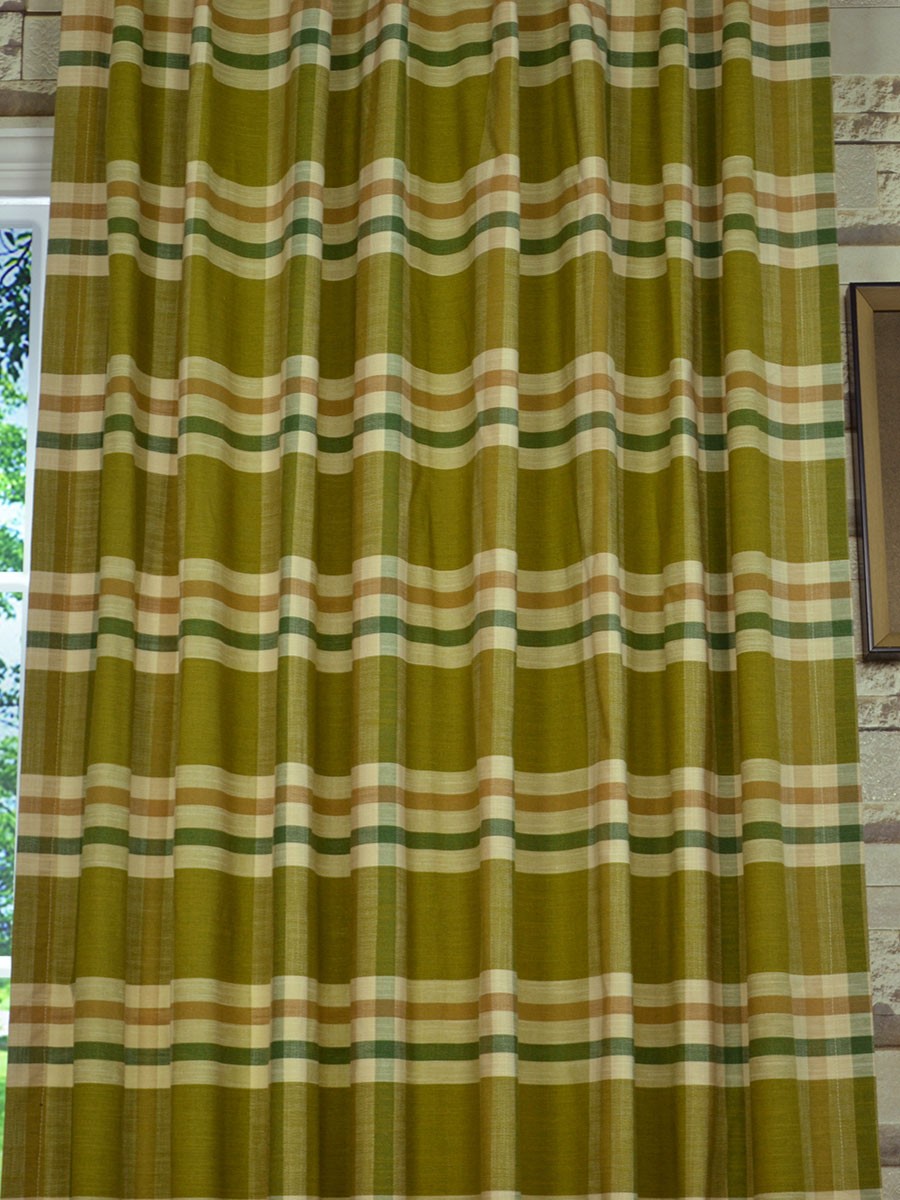 Extra Wide Hudson Large Plaid Back Tab Curtains 100 120
