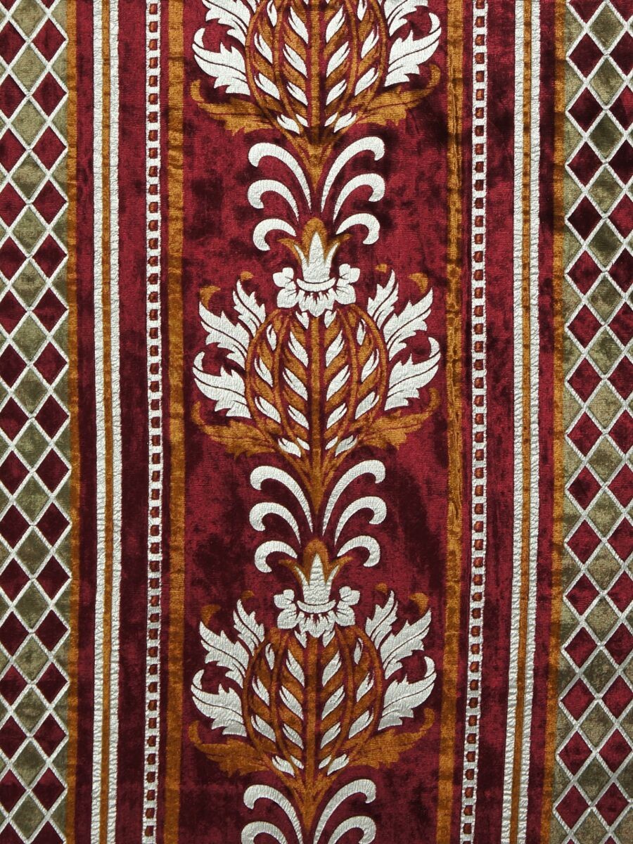 Maia Antique Damask Grommet Velvet Curtains