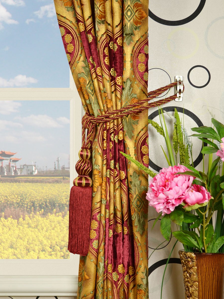 Maia Vintage Damask Pencil Pleat Velvet Curtains