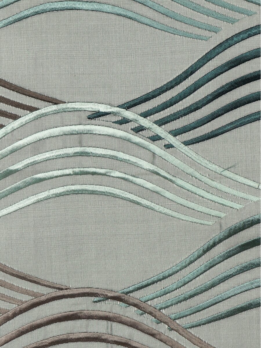 Halo Embroidered Ripple Shaped Dupioni Silk Custom Made