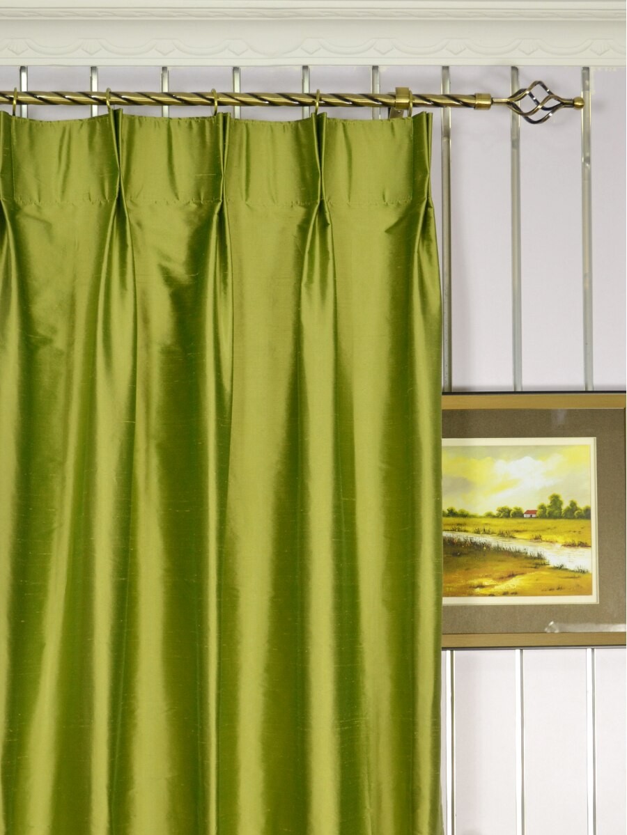 Oasis Crisp Plain Double Pinch Pleat Dupioni Silk Curtains