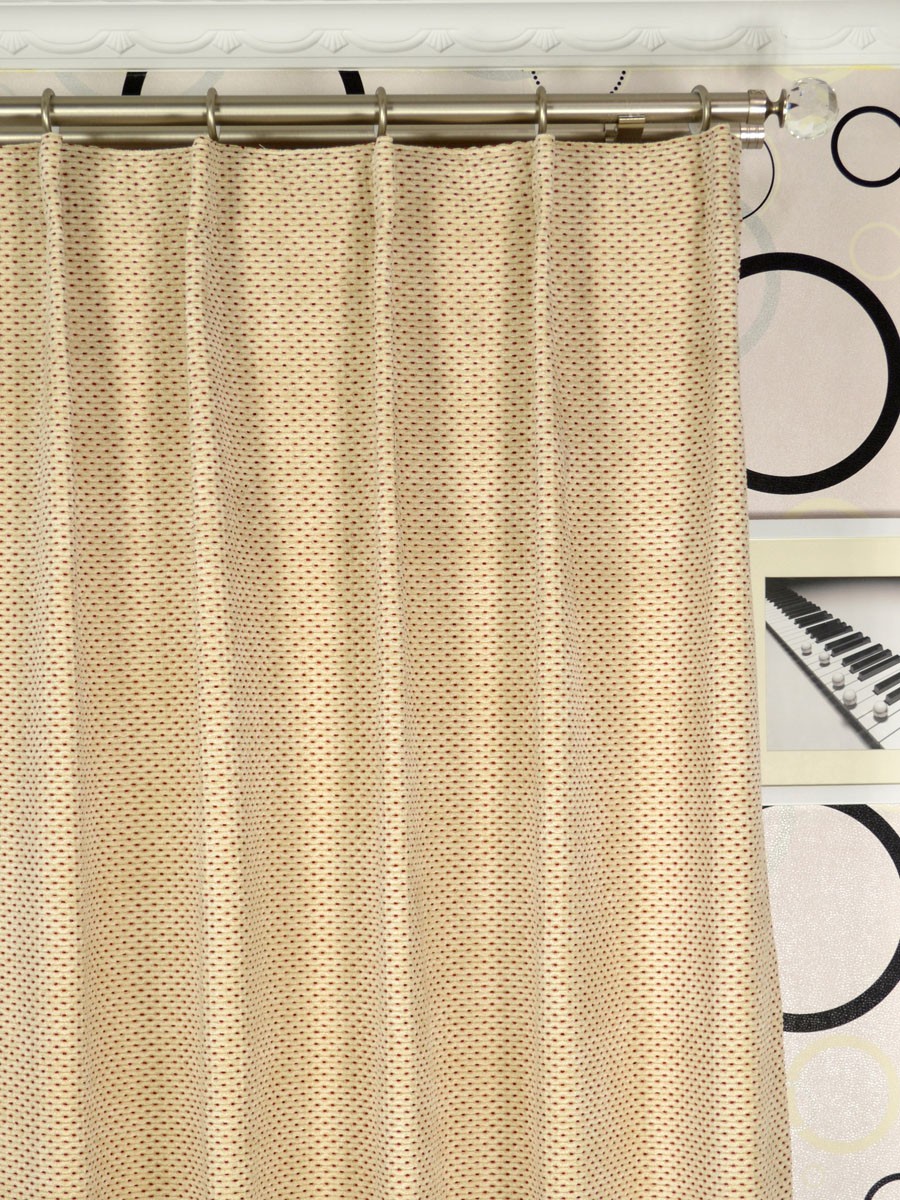 Coral Elegant Single Pinch Pleat Chenille Curtains