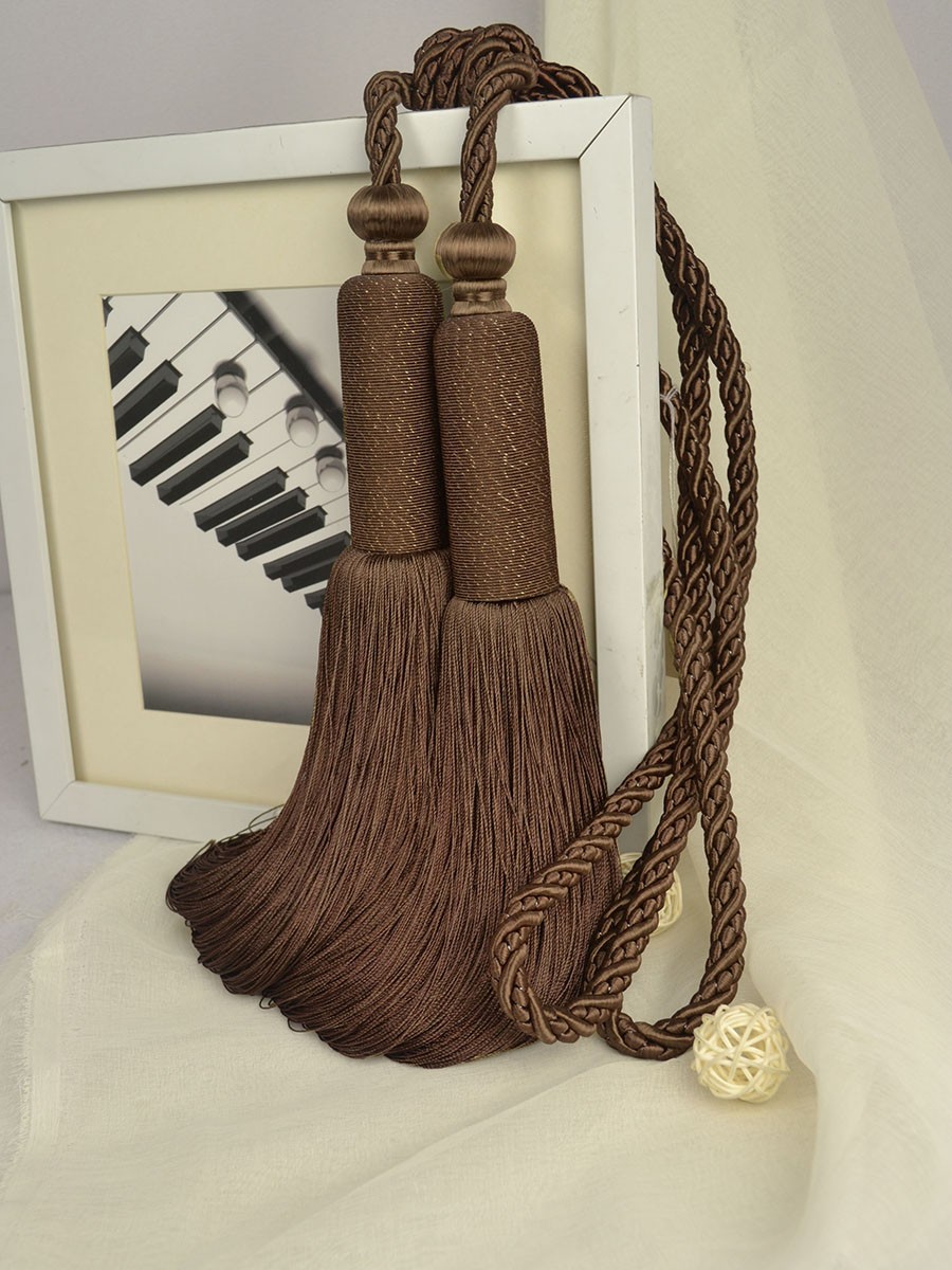 5 Colors QYM08 Faux Silk Curtain Tassel Tiebacks Pair