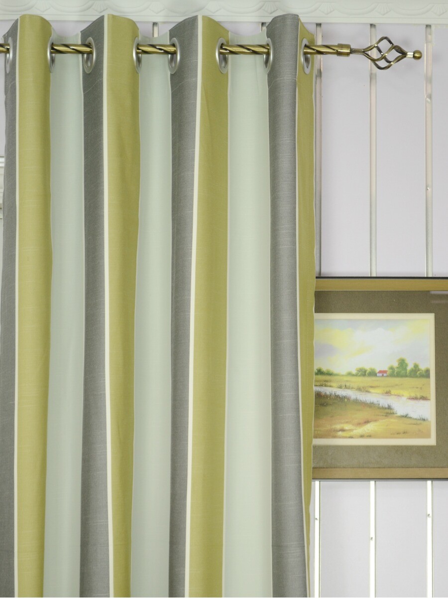 Modern Wide Striped Cotton Blend Blackout Grommet Ready Made Curtain - modern wide striped cotton blend blackout grommet ready made curtain -