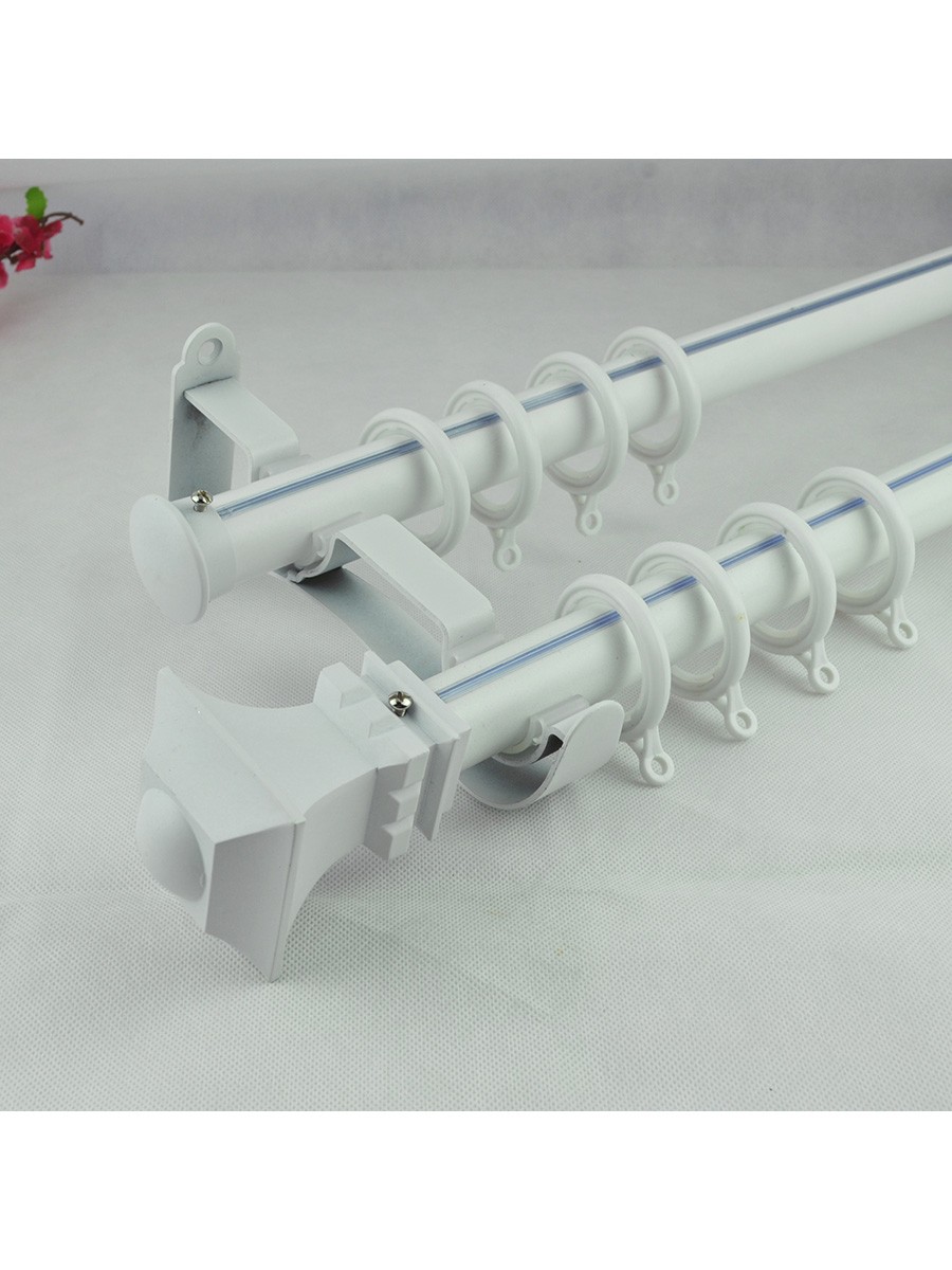 1 1 8 Quot Square Finial Steel Double Curtain Rod Set Custom