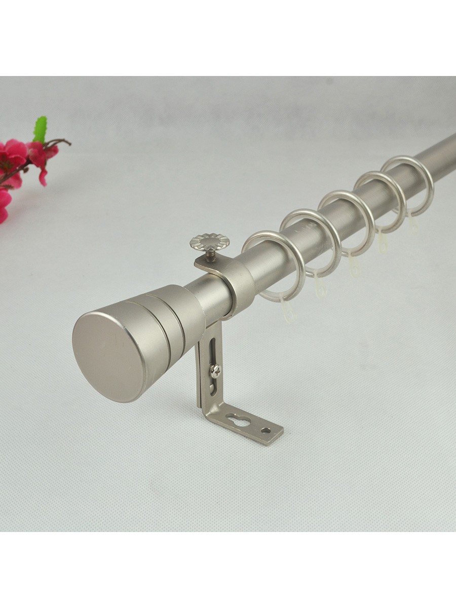 7 8 Quot Silver Wrought Iron Single Curtain Rod Set Metal Cork