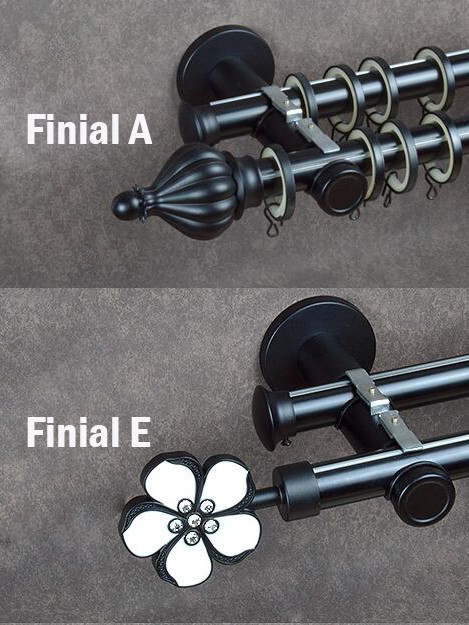 1 1 8 Quot Ball Cone Finial Metal Double Curtain Rod Set