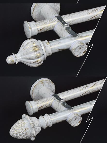 1 1 8 Quot Ball Cone Finial Metal Double Curtain Rod Set