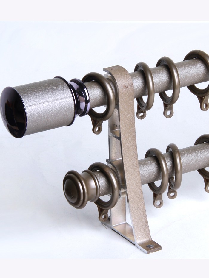 QYRY0222 11/8" Column Finial Aluminum alloy Double Curtain rod set