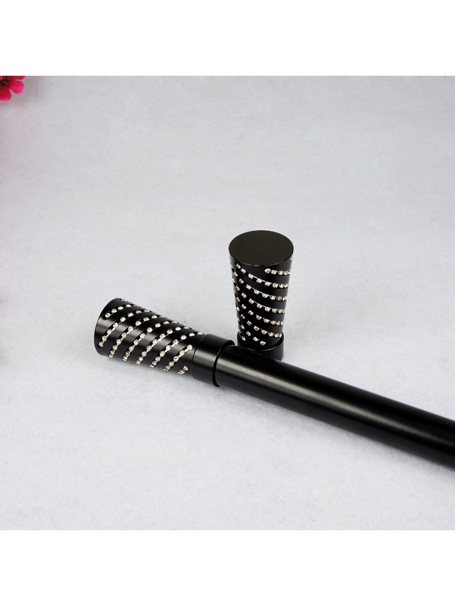 Qyt1320 1 Quot Steel Single Curtain Rod Set Crystal
