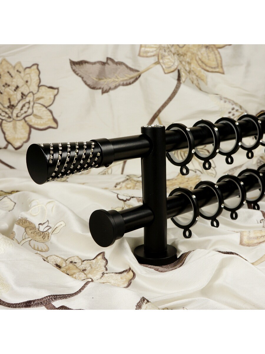 Qyt1321 1 Quot Steel Double Curtain Rod Set Crystal