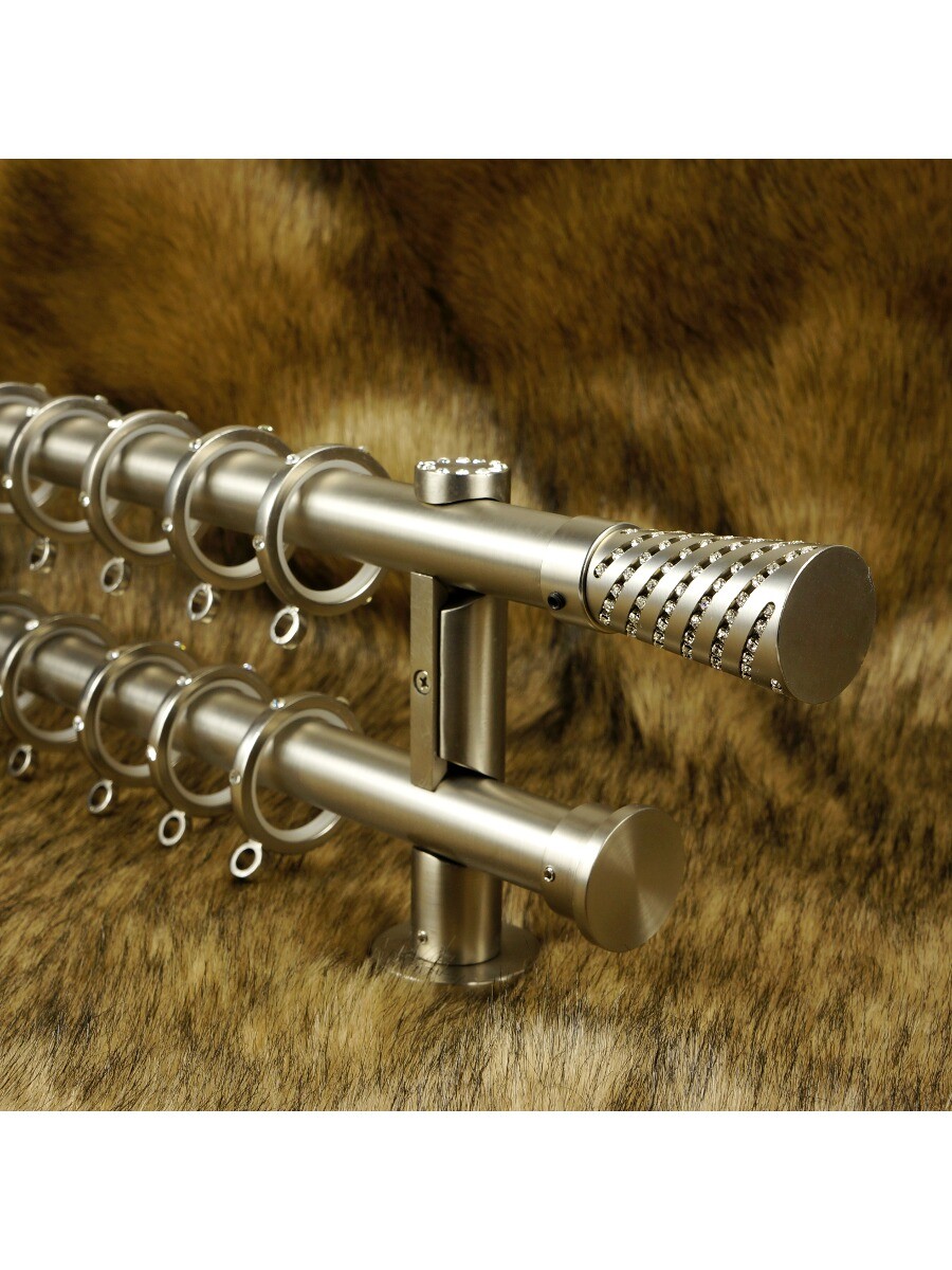Qyt1321 1 Quot Steel Double Curtain Rod Set Crystal
