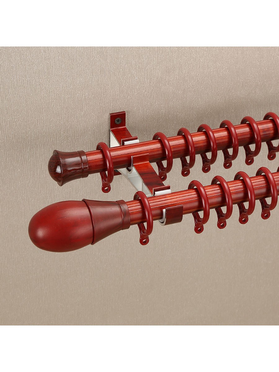Qyt2921 1 1 8 Quot Wood Grain Double Curtain Rod Set Egg