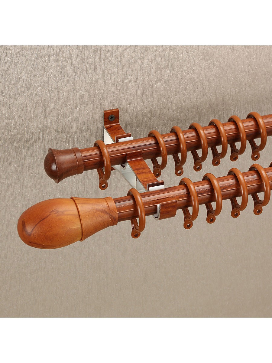 Qyt2921 1 1 8 Quot Wood Grain Double Curtain Rod Set Egg
