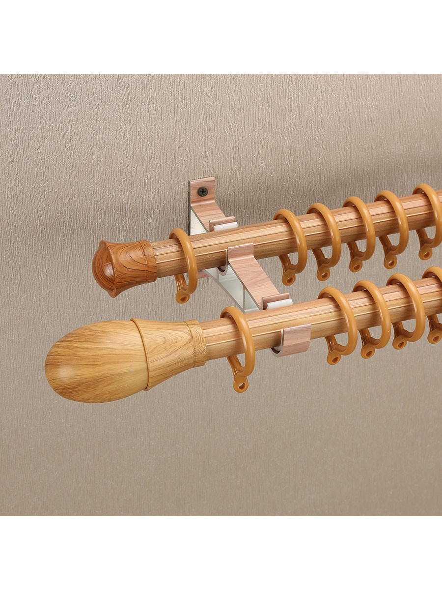 Qyt2921 1 1 8 Quot Wood Grain Double Curtain Rod Set Egg