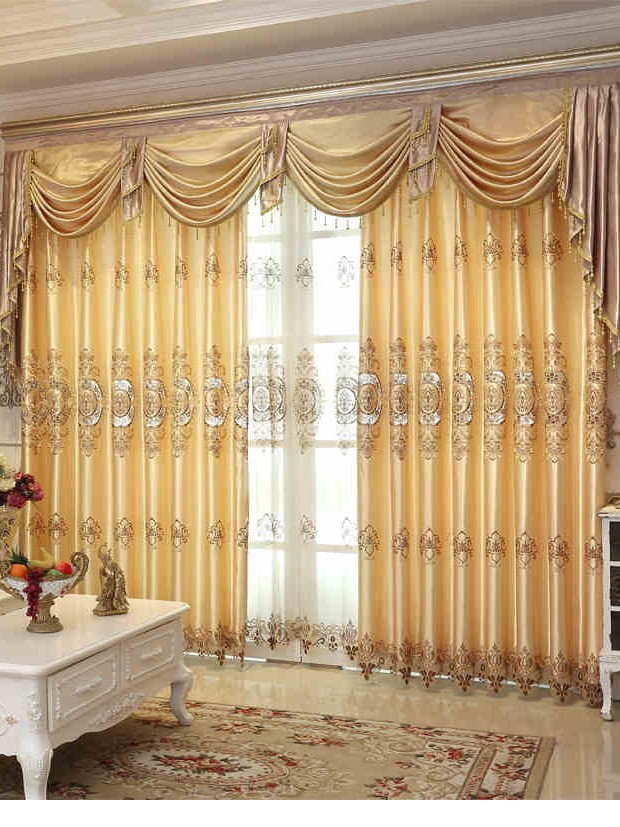 Baltic Embroidered Champagne Yellow Color Floral Waterfall
