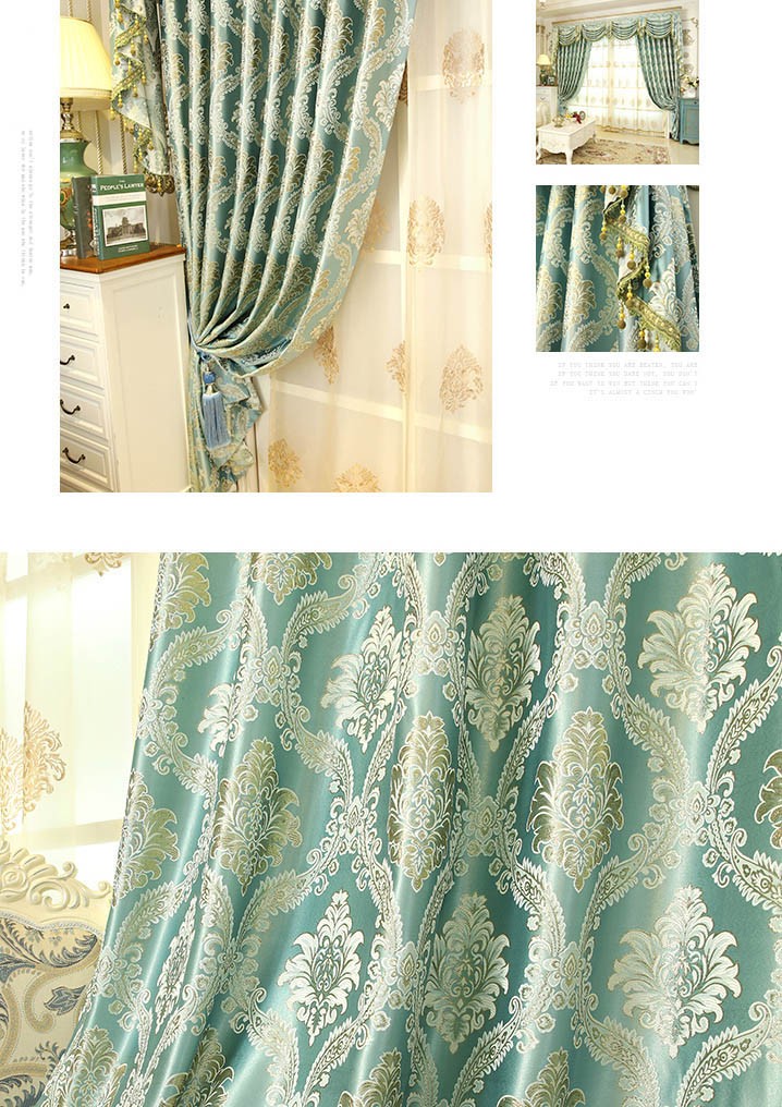 Baltic Jacquard Yellow Blue Coffee Color Floral Waterfall